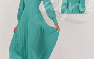 Spolecenske-saty-s-dlouhym-rukavem-Ny3363-green