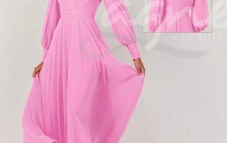 Spolecenske-saty-s-dlouhym-rukavem-Ny3363-rose