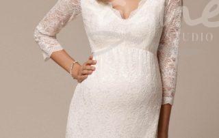 tehotenske-svatebni-saty-CHLOE-short-ivory-CHLDIS_zoom5 Krátké těhotenské svatební šaty Chloe