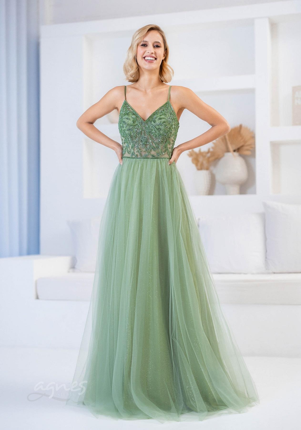 StudioAgnes-spolecenske-saty-ackovy-strih-tylová-sukne-trpytive-AL5051-zelene-Peppermint-Green_1