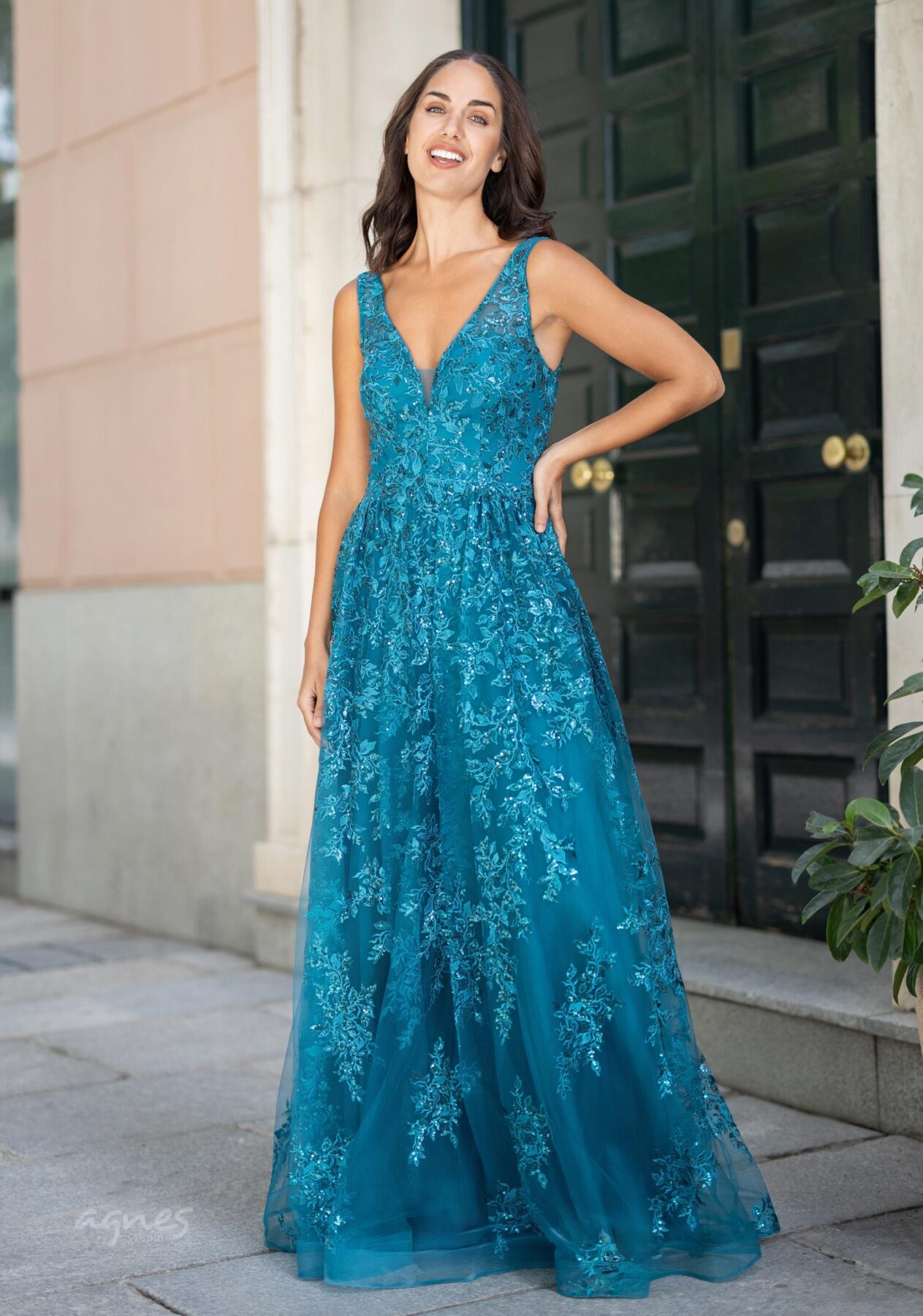 Studioagnes-flitry-tyl-spolecenske-saty-CHK1149-Lake-blue-petrolove-modre_2