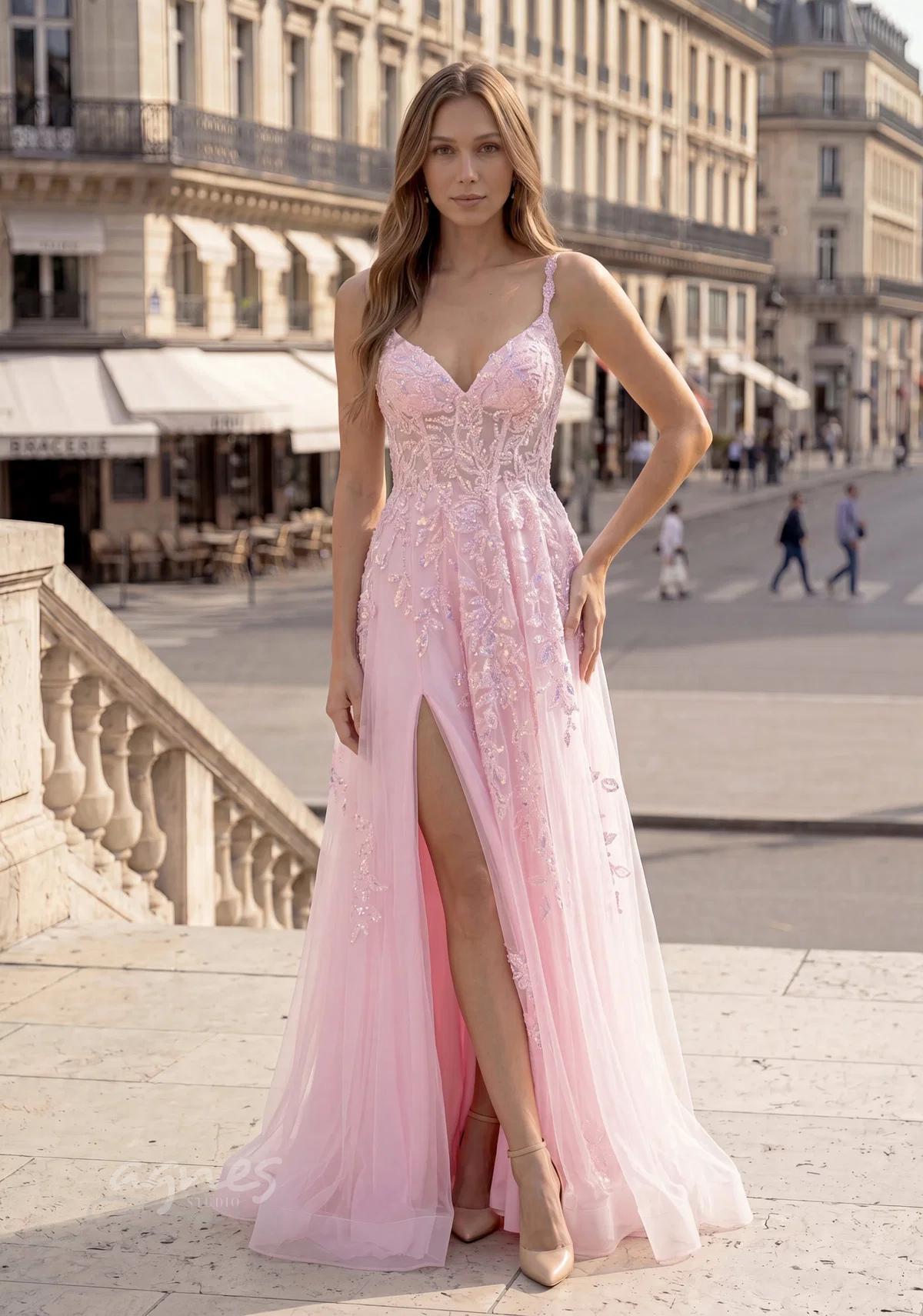 studioagnes-tylove-spolecenske-saty-na ples-s-rozparkem-applikationen-CHK1266-candy-pink_1